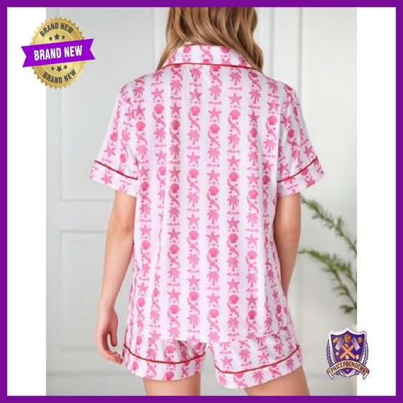 Women's Summer Pajama Set Shorts Lounge Sleepwear Soft Breathable - Picture 6 of 8